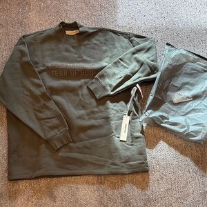 Fear of God Essentials Sage Green Crewneck